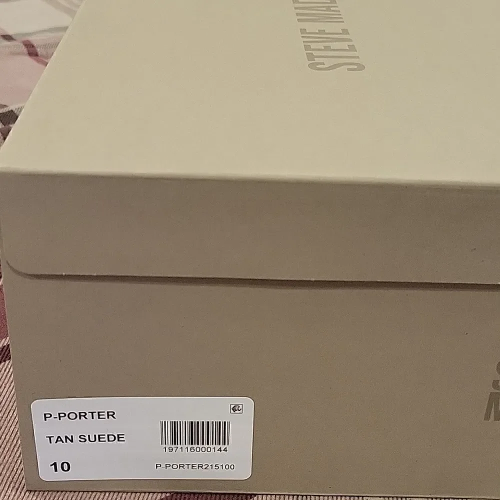 Steve madden P-Porter tan suede,size 10